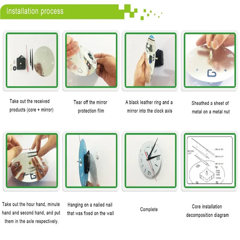 Современные большие 3D зеркальные часы для гостиной домашние декоративные зеркальные настенные часы современный дизайн наклейки на стену часы ju18