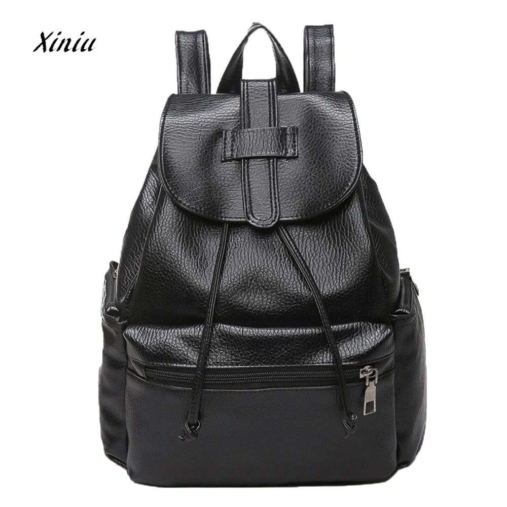 Women's Backpack Fashion Luxury PU Leather School Shoulder Bags for Teenage Girls Ladies Casual Black Backpacks Women mochila