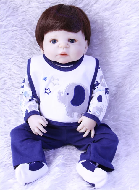 Bebe reborn menino full silicone vinyl doll baby reborn 23 57cm real alive infant newborn baby boy dolls gift - AliExpress
