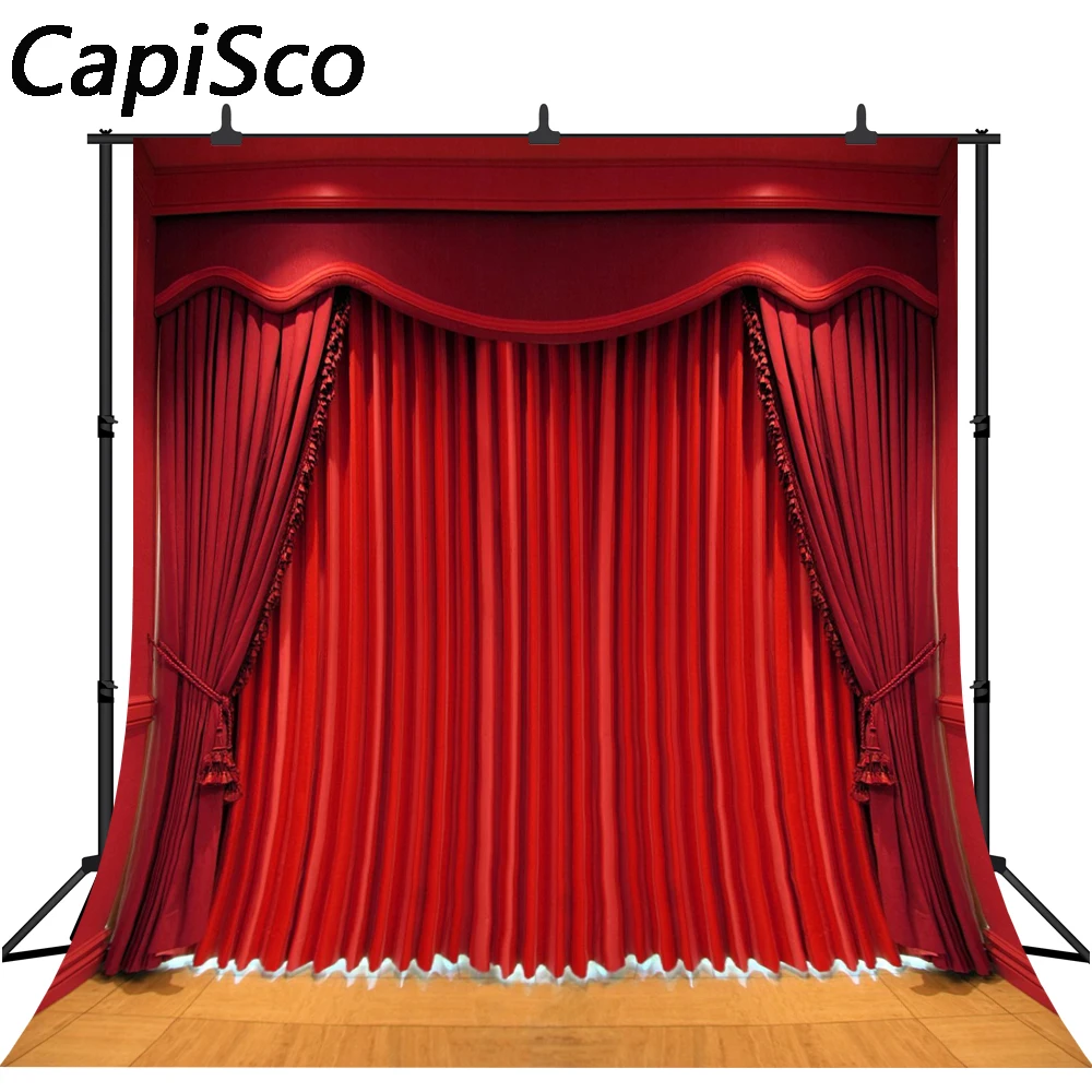 

Capisco backdrop for photographic studio red velvet style curtain stage Opera Theatre opening the scene background photocall