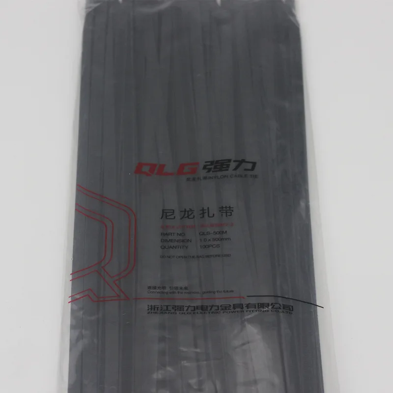 

100Pcs/pack 10*500mm high quality Width9.0mm black color National Standard Plastic self-locking nylon cable ties,wire zip tie