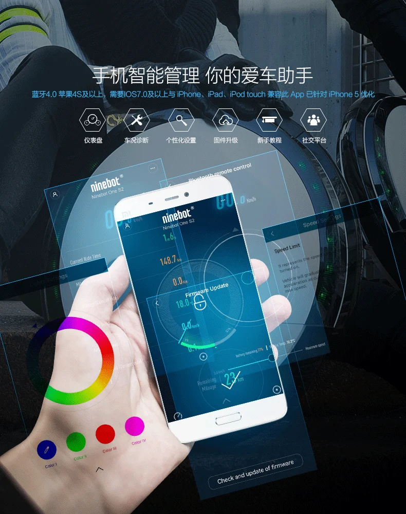 Sale 2019 New Ninebot ONE S2 Electric unicycle one wheel scooter Single wheel of self balancing vehicle APP LED Bluetooth 310WH 500W 8