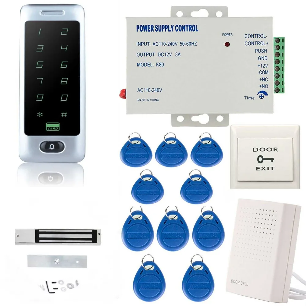 YoBang безопасности RFID система контроля допуска к двери комплект металлический контроль доступа клавиатура с 180 кг магнитный замок+ мощность+ 10 ключ карты