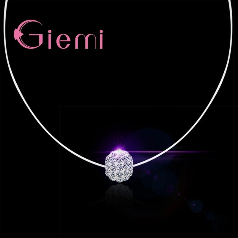 

Delicate Charm Simple Design Beads/Square/Disco Ball Shape Women Necklace Clear Quality Cubic Zirconia For Women free ship