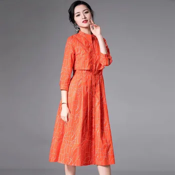 

2019 Dress Sexy Geometric Print Hollow Out O Neck Women Elegant Button Three Quarter Night Club Body con Party Dresses Wholesale