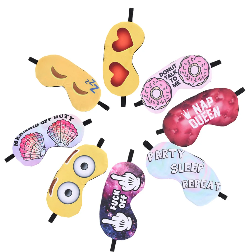 

1pcs Cartoon 3D Printing Sleeping Eye Mask Lovely emoji Nap Eye Care Shade Blindfold Sleep Mask Eyes Cover Sleeping Tools