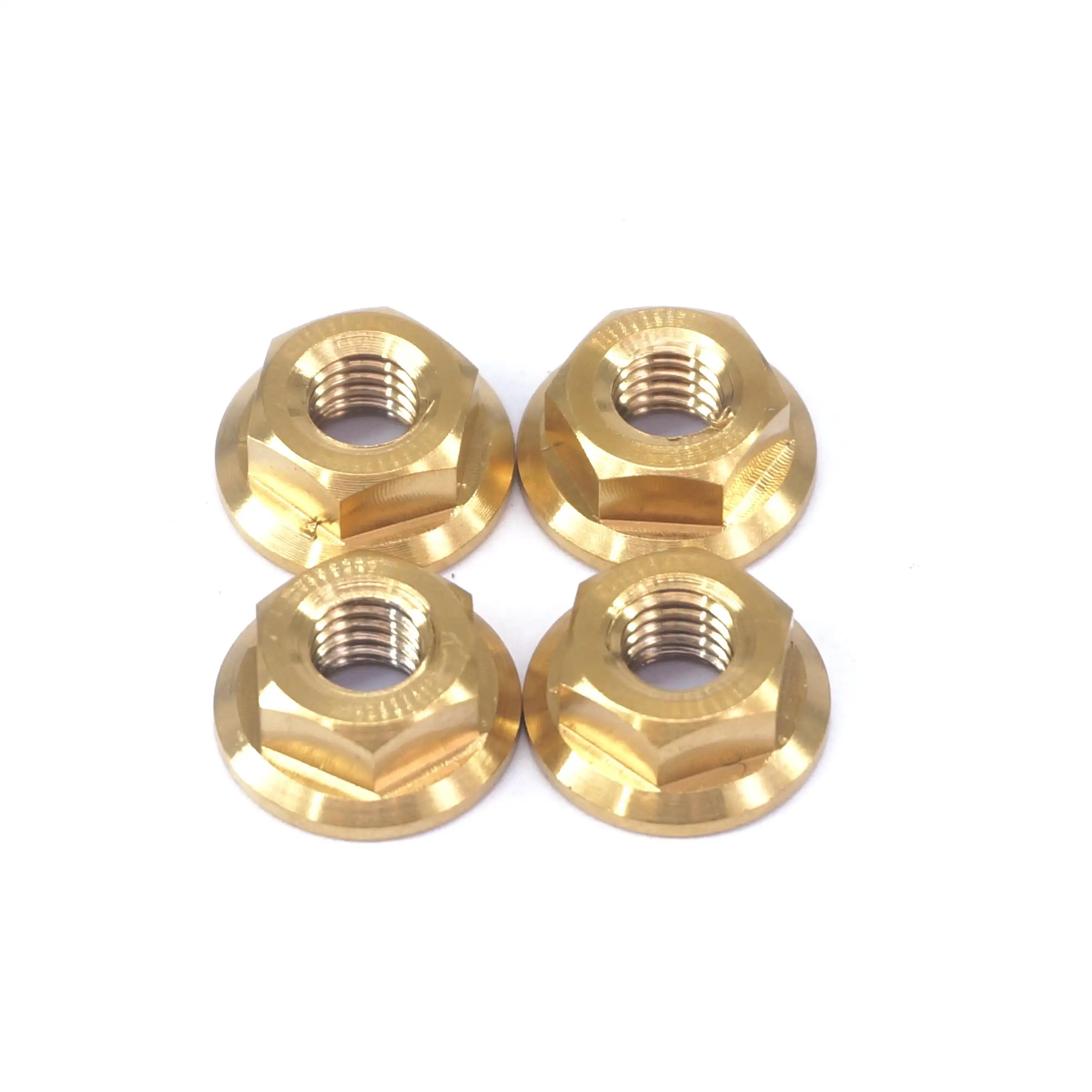  crous Hexagonaux En Alliage De Titane M6 1mm GR5 Dor Pour