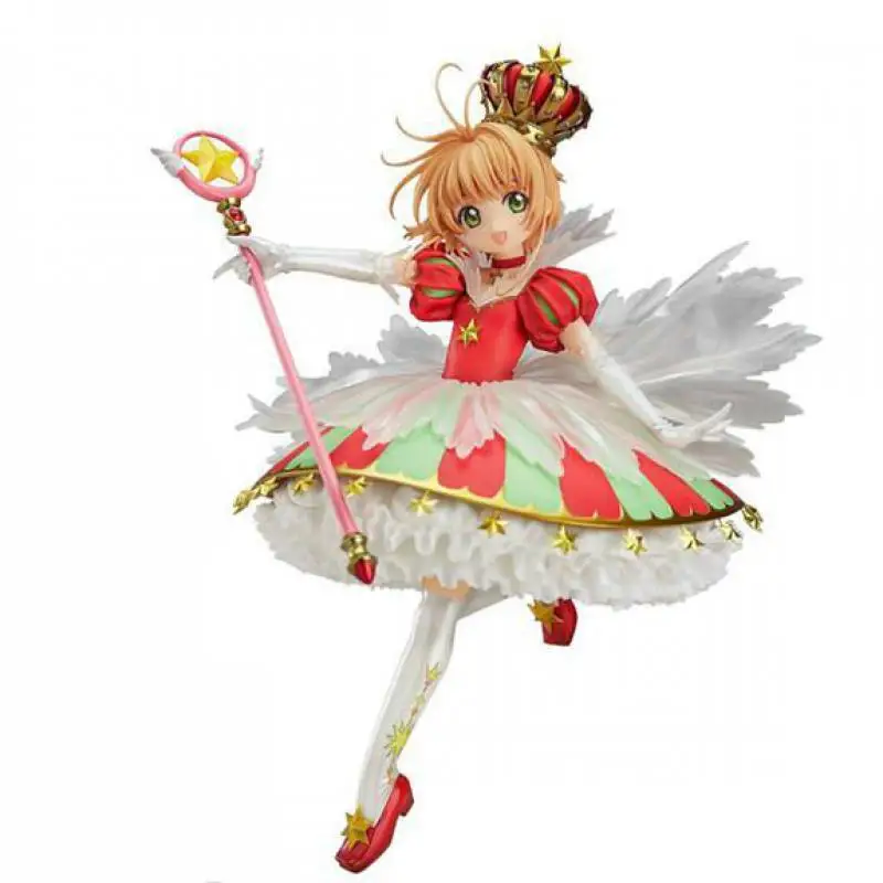 27 см аниме карточка Captor Sakura Tsubasa Kinomoto Sakura 15th anniversary Angel Crown кукла Сакура аниме фигурки коллекция моделей