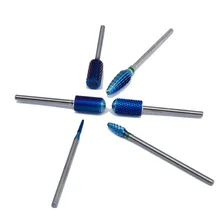 Лидер продаж! Тип синий Вольфрам карбида заусенцы Nano покрытие ногтей Бурильные долото металлические биты для маникюр ногтей электродрелью Интимные аксессуары