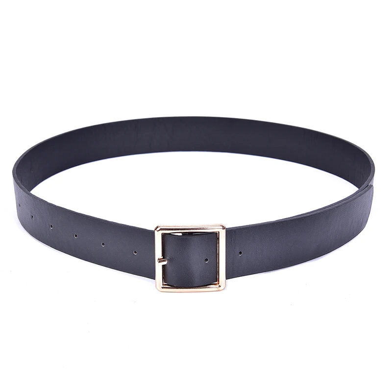 SAFENH New Black Wide Leather Belt Waistband Female Vintage Square Pin Buckle Waist Belts For Women Dresses