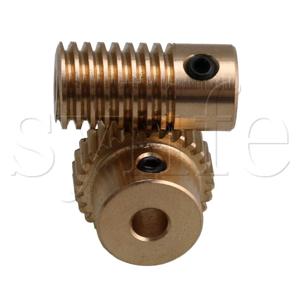 0.5 Modulus Brass Metal 3mm Hole Gear Shaft and 30 Teeth Worm Wheel