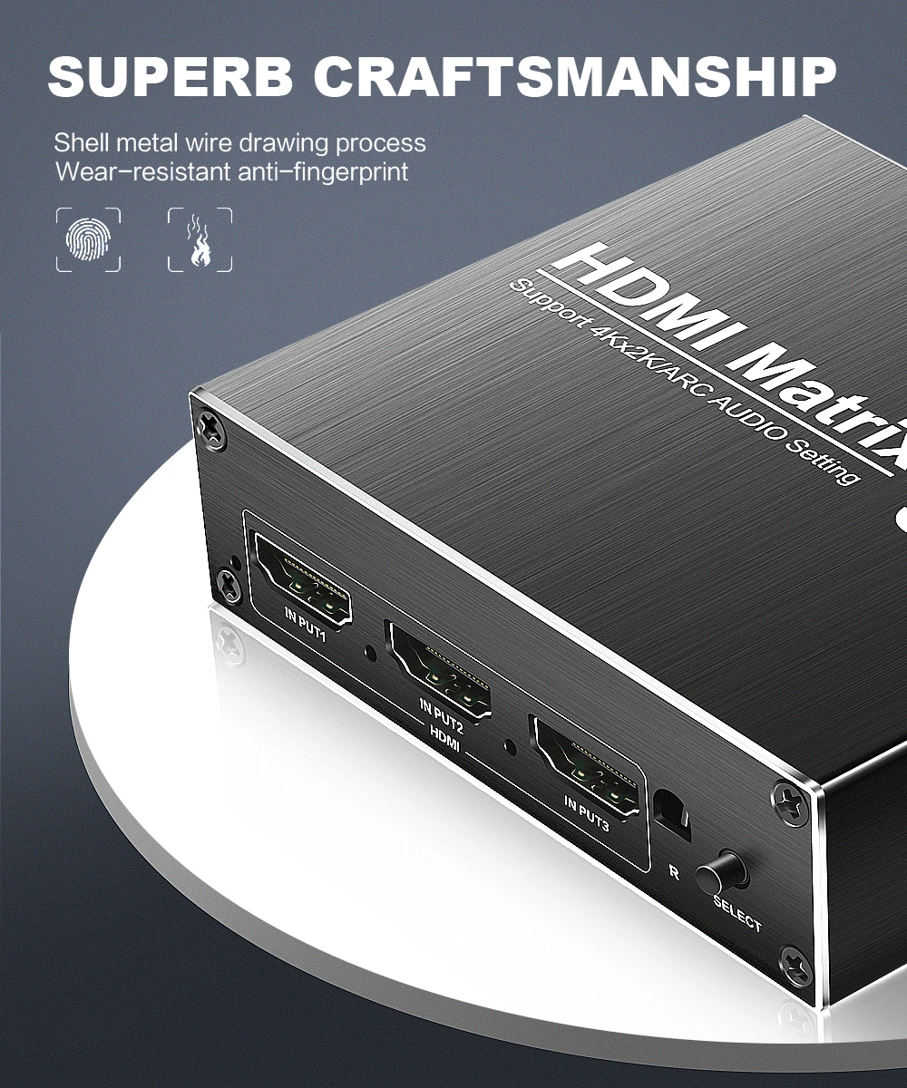 4K HDMI матрица 60 Гц HDR Ultra HD 3X2 ARC матричный коммутатор переключатель R/L+ ARC 3 в 2 выхода с ИК-пультом HDCP1.4 для ТВ PS3 PS4 xbox