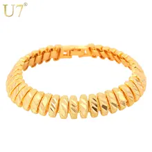 U7 Мужской Браслет Ювелирные Изделия Подарок Оптом Позолоченные 20 СМ 10 ММ Широкий Звено Цепи Браслет H548