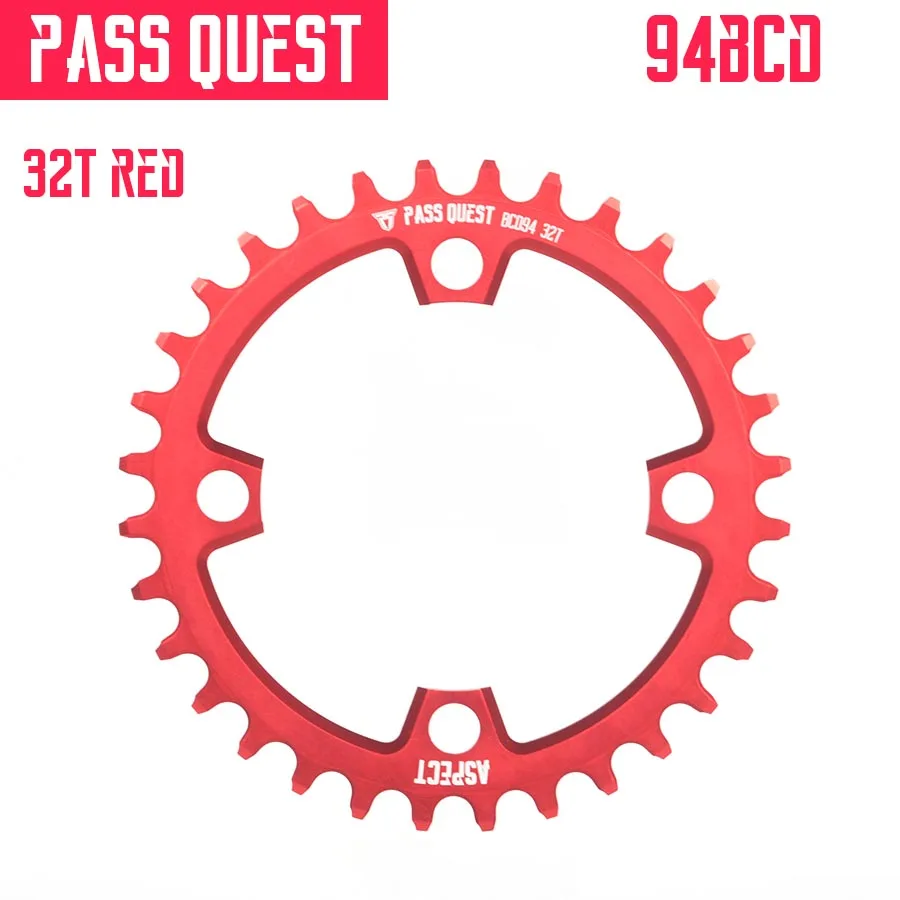 32T red Пасс QUEST 94BCD MTB узкое широкое Велосипедное колесо цепной передачи коленчатый набор 32 T/34 T/36 T/38 T/40 T - Цвет: 32T red