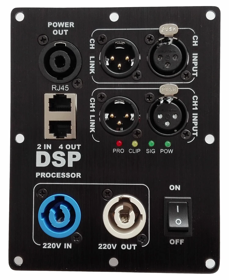 

Active Speaker Line Array DSP Processor Tone Module 2 into 4 out of 96kHz balanced input