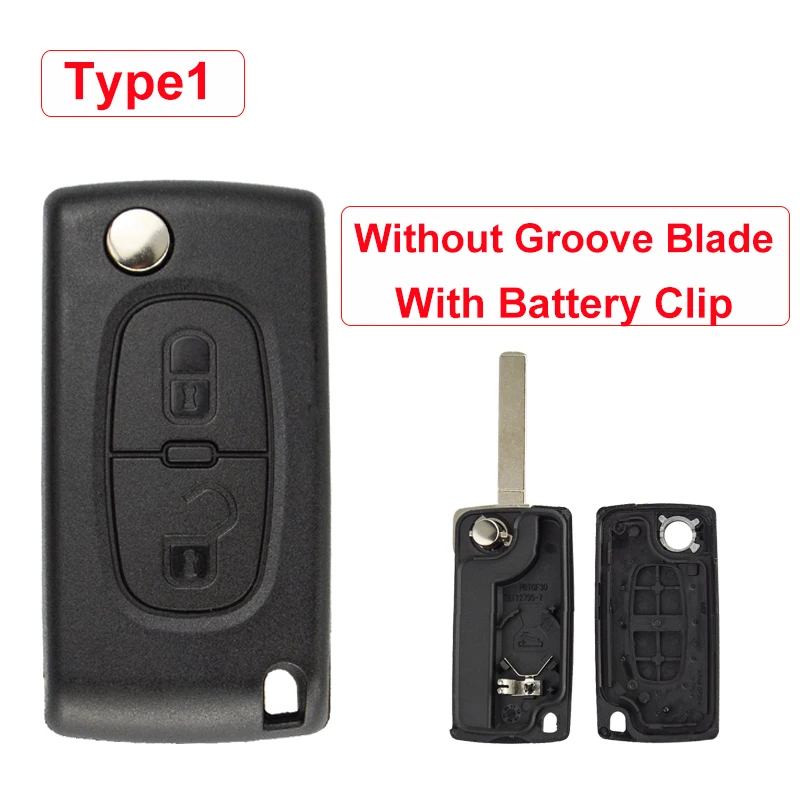 Складной чехол OkeyTech для автомобильного ключа пульта с 2 кнопками Peugeot 107 207 307 307S 308