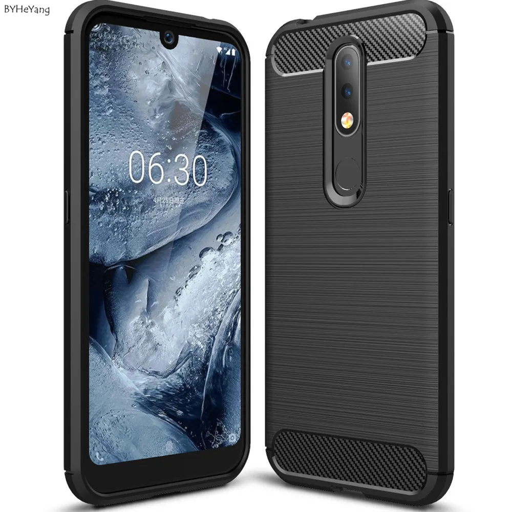 For Nokia 4.2 2019 Case Simple Soft TPU Carbon Fiber Shockproof Back Cover bumper for nokia Full Protector Fitted | Мобильные