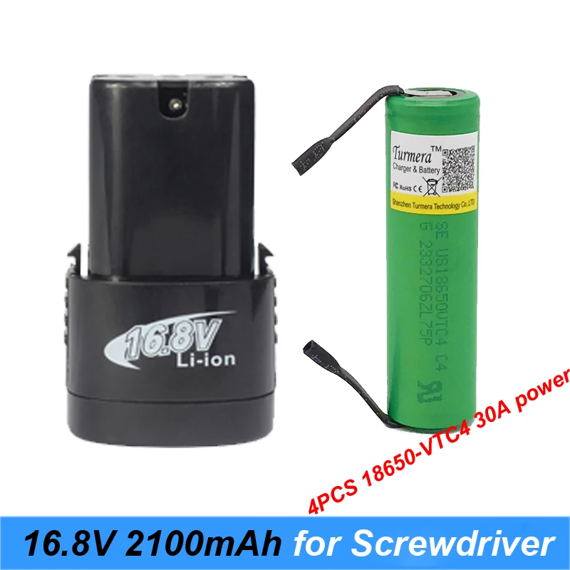 Turmera-screwdriver 16.8v lithium battery-VTC4-2100MAH