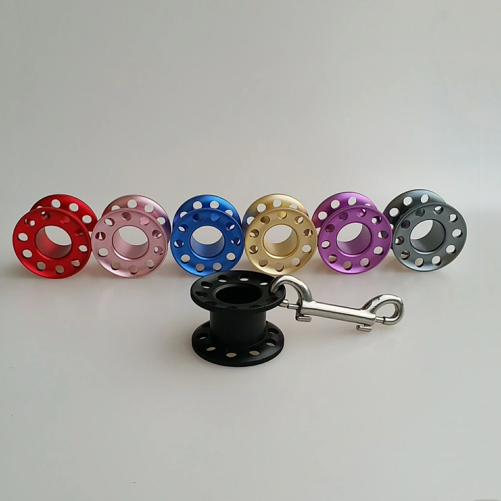 Aluminum Alloy Dive Wreck Cave Finger Reel Scuba Diving Tech Spool Guide Line Spool Underwater Snorkeling Gear Accessories Equip