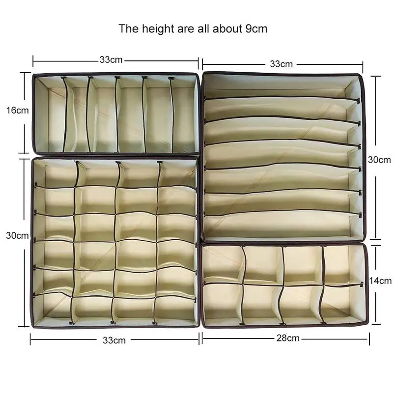 4 шт./компл. нижнее белье бюстгальтер Организатор складной ящик для хранения шкаф Contanier нетканый материал для шарф носки дома Применение