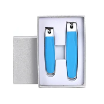 

2PCS Cutter Professional Nail Clipper Set Fingernail Toenail Portable Home Tools Rustproof Manicure Anti Skid Safe With Catcher