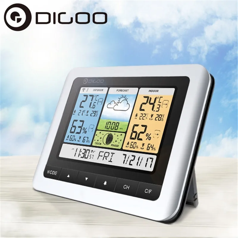 

Digoo DG-TH8888 Pro Wireless Sensor Weather Station Thermometer Hygrometer Home Thermometer USB Outdoor Forecast Clock