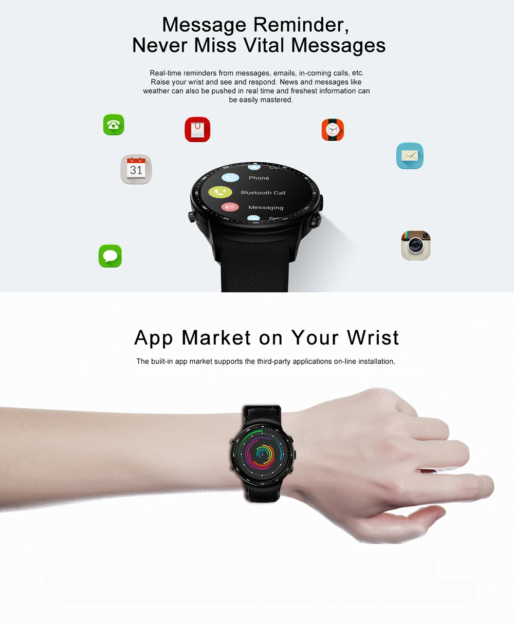 Zeblaze Thor PRO Смарт часы для мужчин 3G GPS WiFi Android 5 1 MTK6580 четырехъядерный Гб 16 2 0 МП камера