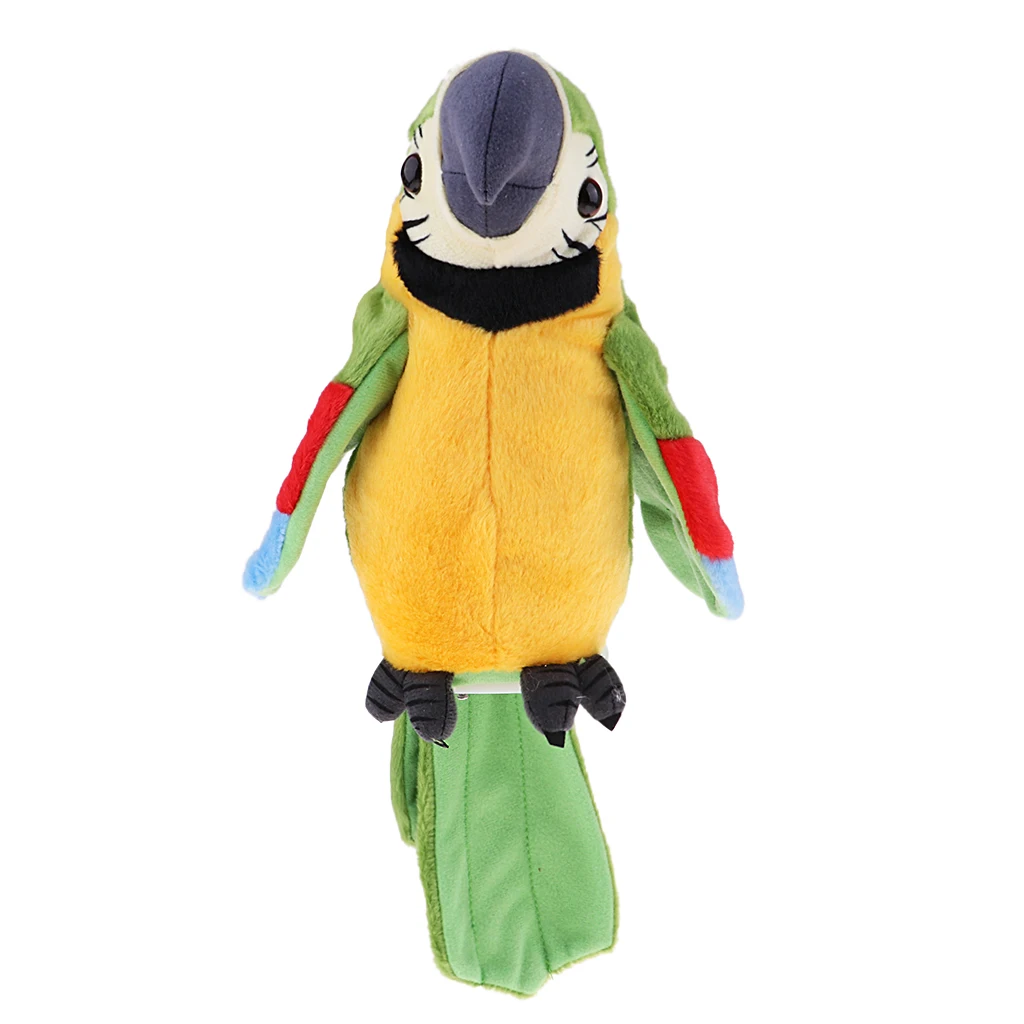Plush Stuffed Toys Bird Parrot Cartoon Talking Singing 120 Songs Soft Toy For Baby Kids Children, Green