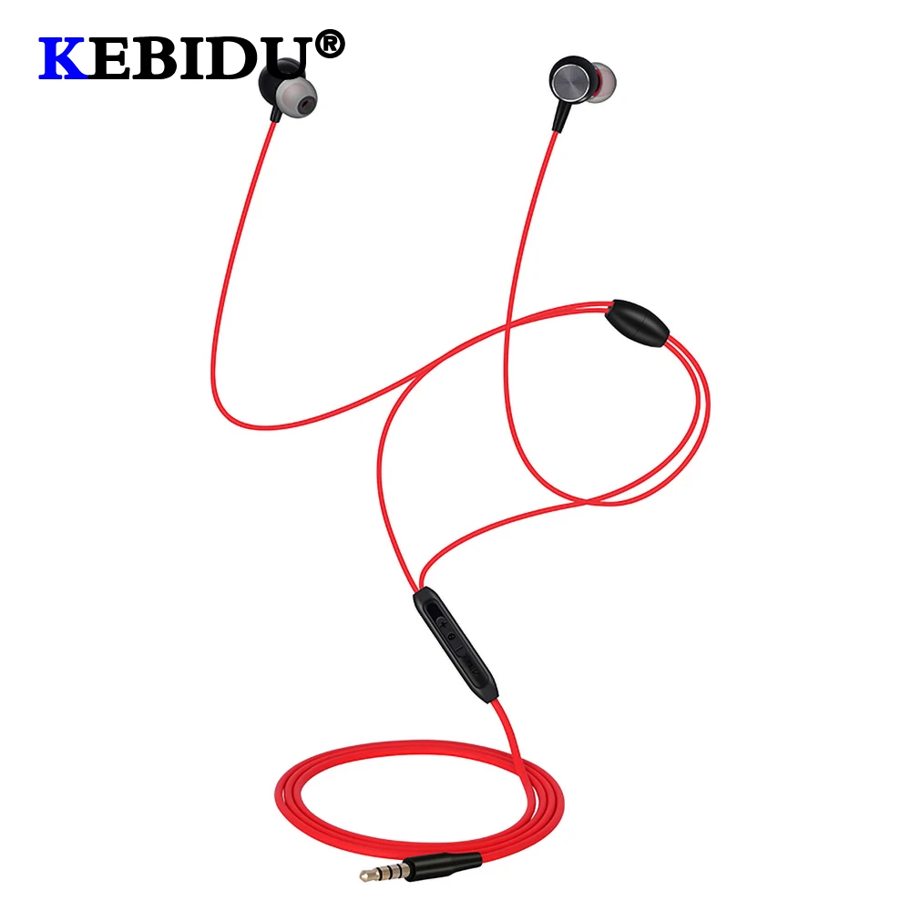 

KEBIDU Portable 3.5mm Wired Headphones Stereo Music Bass Headset Sports Earphone In-line Control Hands-free With Mic Earphone