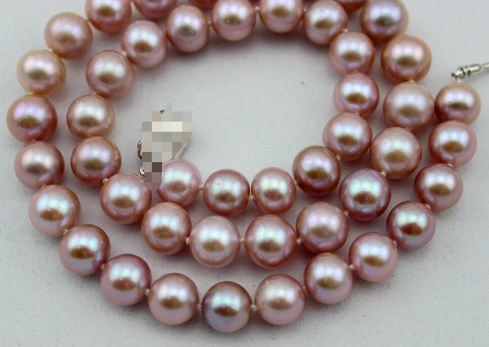 

xiuli 003522 freshwater pearl necklace 9-10mm Natural purple Good Quality 17.5INCH