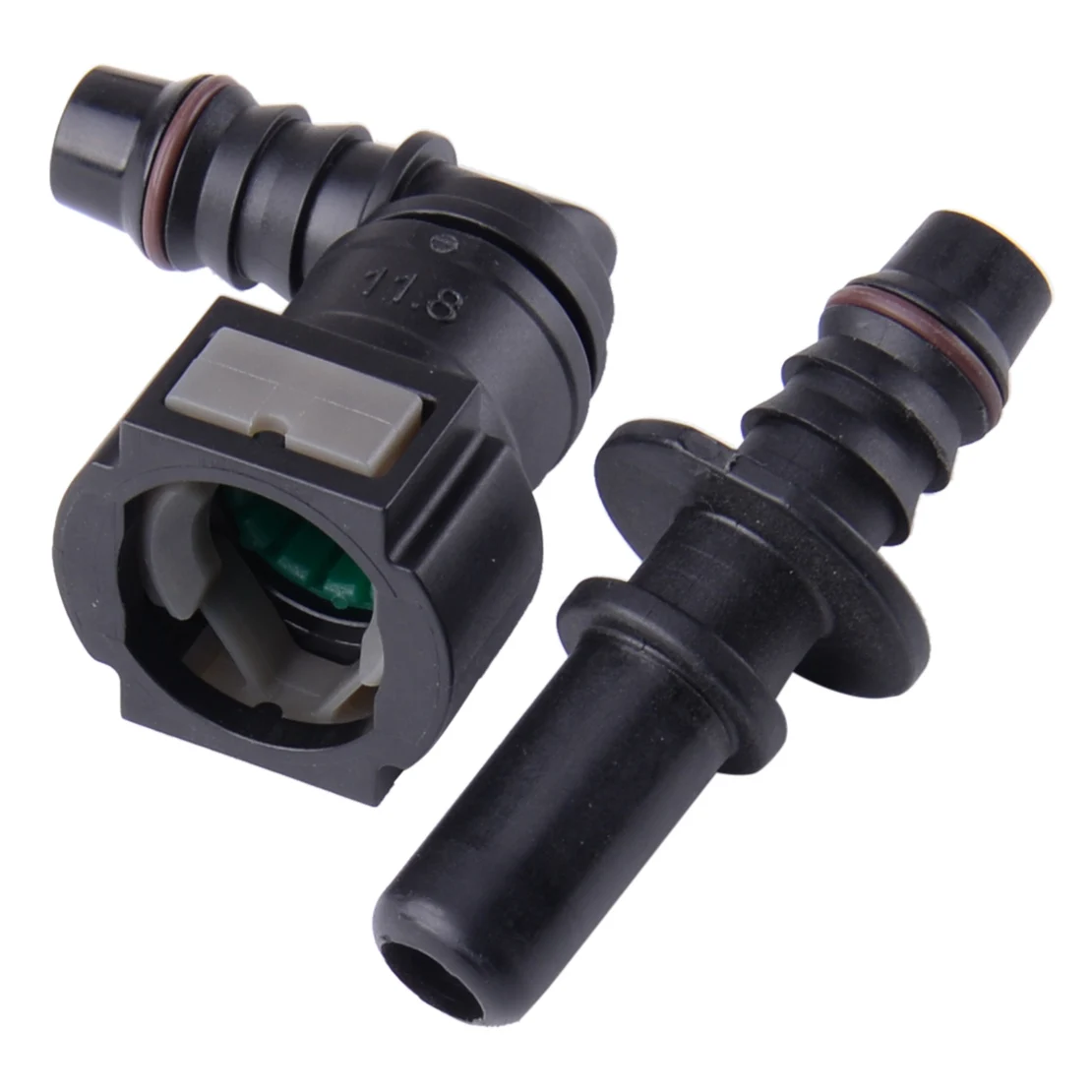 beler Male 11.8MM SAE & Female 3/8 10MM Nylon Straight Elbow Quick Release Connector for Fuel Line Hose beler Male 11.8MM SAE & Female 3/8 10MM Nylon Straight Elbow Quick Release Connector for Fuel Line Hose