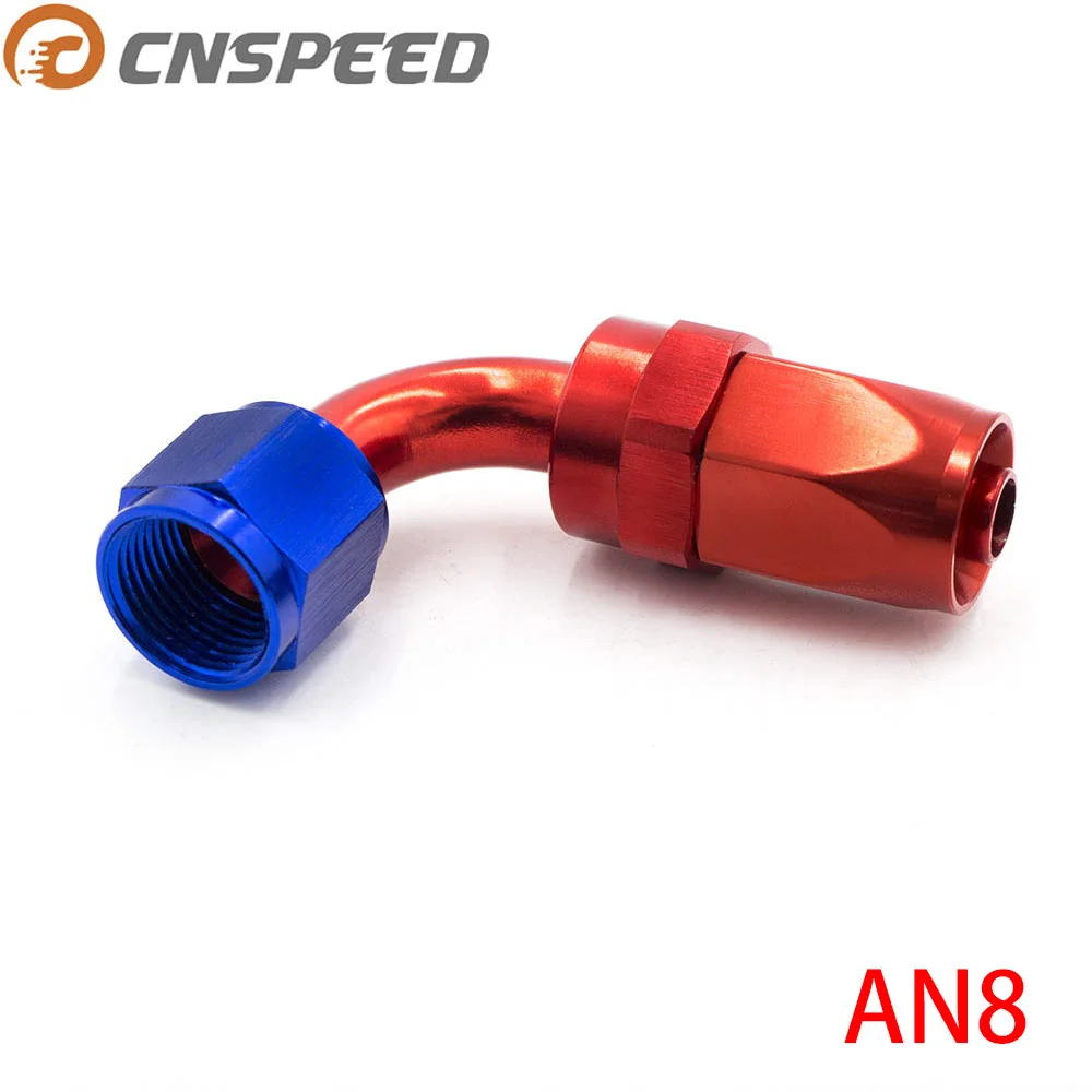 CNSPEED High Performance AN 08 Fitting AN08 Aluminum Fittings 90 Degree Oil Fuel Swivel hose