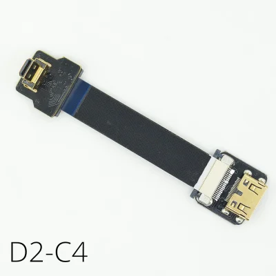 D2-C4 D2-C FPV HDMI Micro D Тип до угла к MINI HDMI C-Тип вверх вниз угол Мужской Женский Локоть HD без каблука FPC гибкий кабель для камеры - Цвет: D2-C4