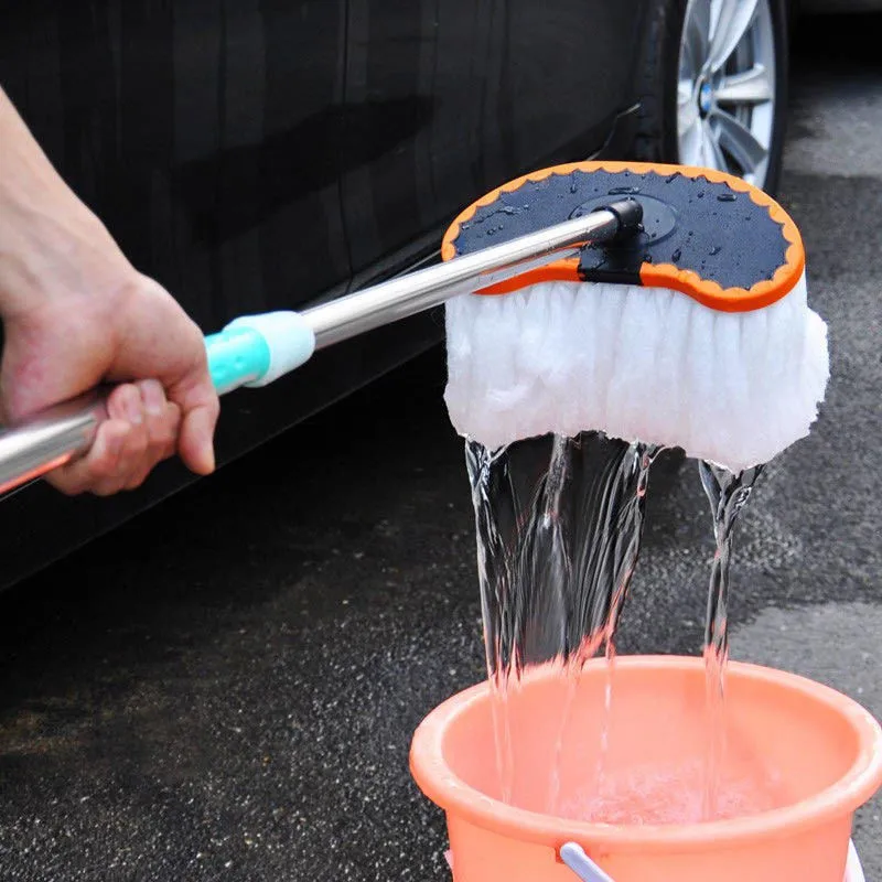 Регулируемая телескопическая щетка для мытья автомобиля с мягкой молочной шелковой шваброй