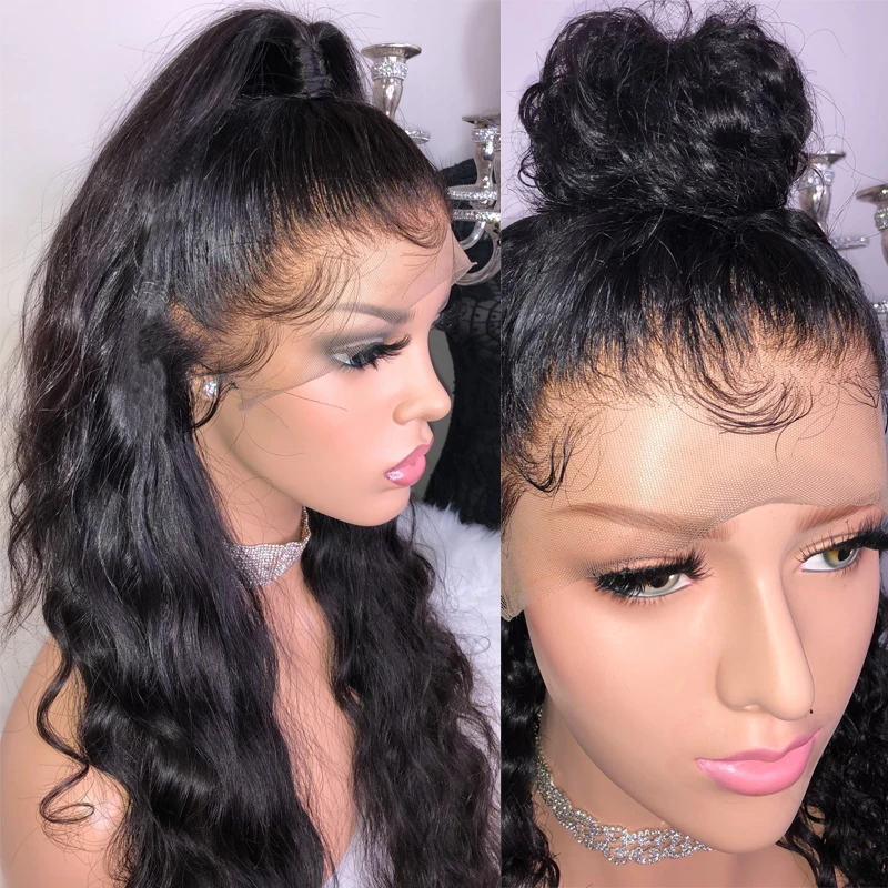 TRANSPARENT Full Lace Wig With Baby Hair Body Wave Glueless Brazilian Human Hair Wigs For Women Black Pre Plucked 130% Remy Wigs TRANSPARENT Full Lace Wig With Baby Hair Body Wave Glueless Brazilian Human Hair Wigs For Women Black Pre Plucked 130% Remy Wigs