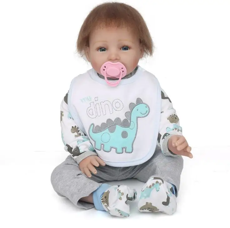 

55 cm reborn babies vinyl dolls Handmade Lifelike Baby Silicone Vinyl Boy Girl Reborn Toddler Newborn silicone reborn Dolls