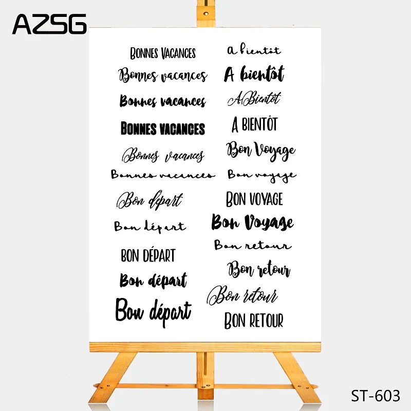 AZSG французские прозрачные штампы для скрапбукинга DIY фото карты счета резиновый штамп готовой прозрачной Размер 11*16 см - Цвет: Stamps-603