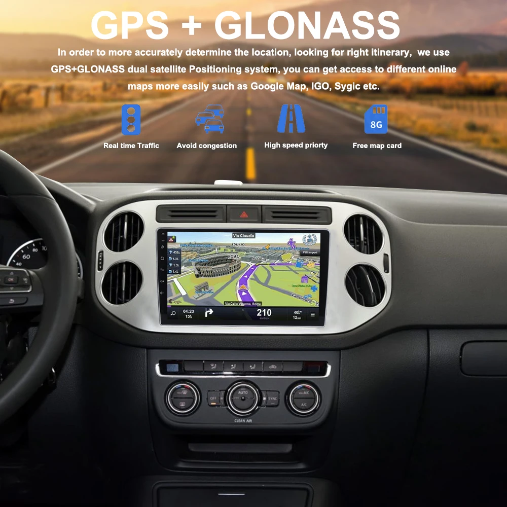 Автомагнитола для VW Tiguan 2009 2010 2011 2012 2013 2014 2015 Android 8 0 9 &quotIPS экран 4G Wi-Fi RDS | Автомобили