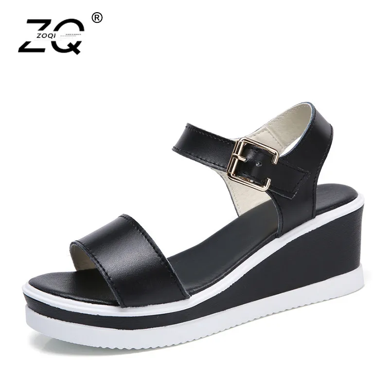 

ZOQI 2018 Summer Sandals Shoes Women Casual Black Sandals Platform Shoes Wedges Sandals Women Shoes Sapato Feminino Size 35-40