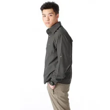 CAXA летние мужские уличный для прогулок и рыбалки, высокоэластичные рубашки для защиты от солнца, дышащие быстросохнущие солнцезащитные рубашки больших размеров