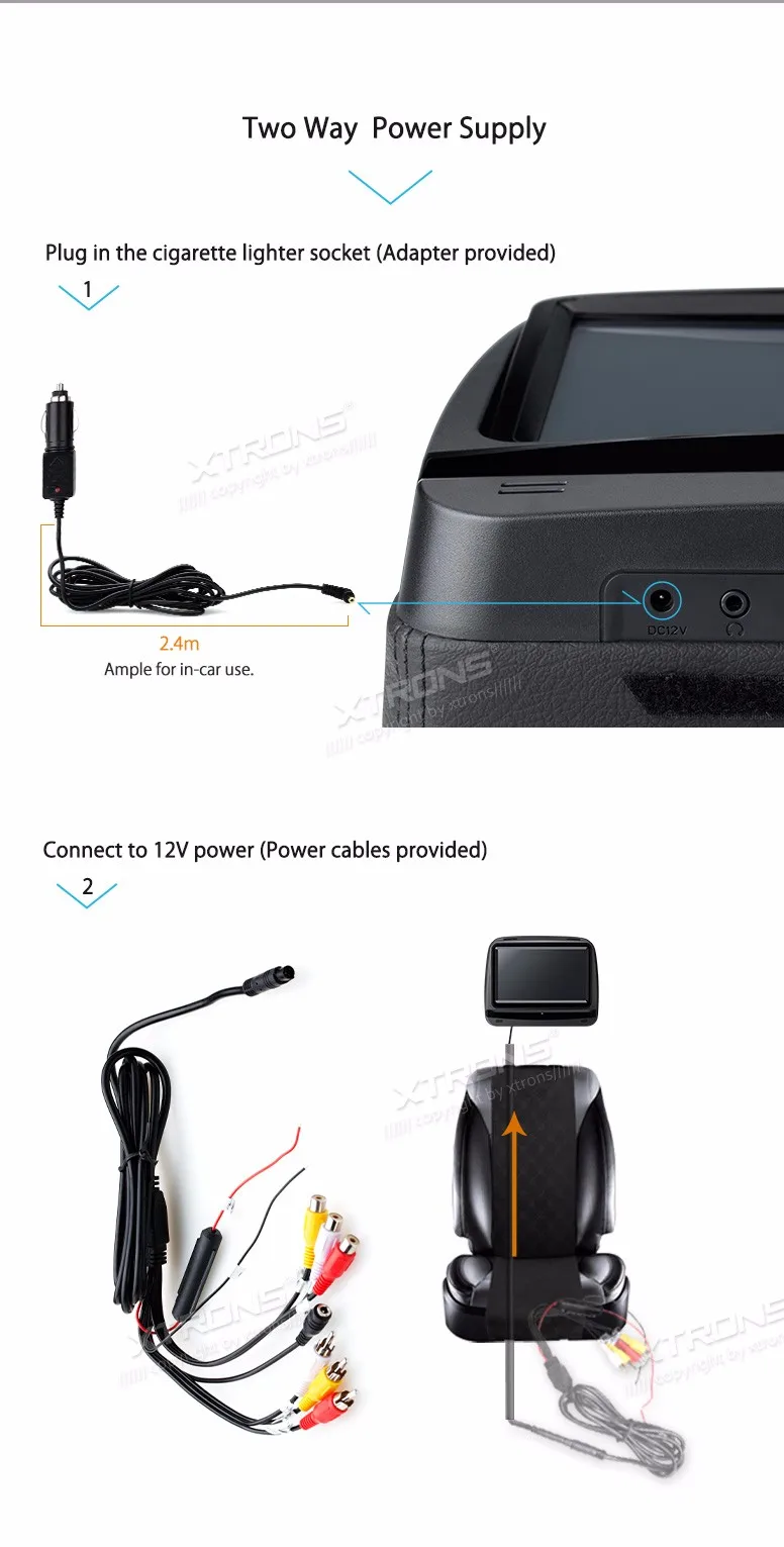 Excellent 2x9" Touch Screen Headrest Car DVD Car Headrest DVD Headrest Car Monitor DVD with HDMI Port & Super-clear 1080P Video Support 14