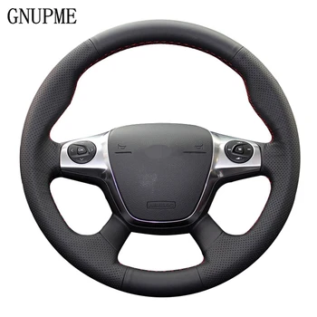 

DIY Black Soft Artificial Leather Car Steering Wheel Cover for Ford Focus 3 2012-2014 KUGA Escape 2013-2016