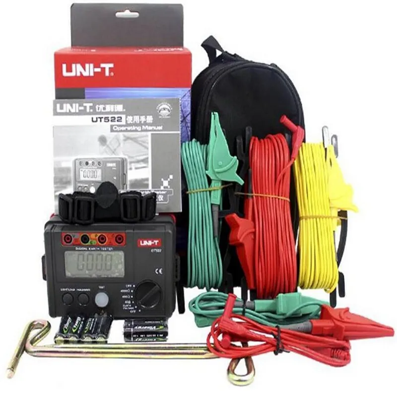 Resistência à Terra Uni-t Digital Terra Tester Lightning Rod Detector Baixo Ut522
