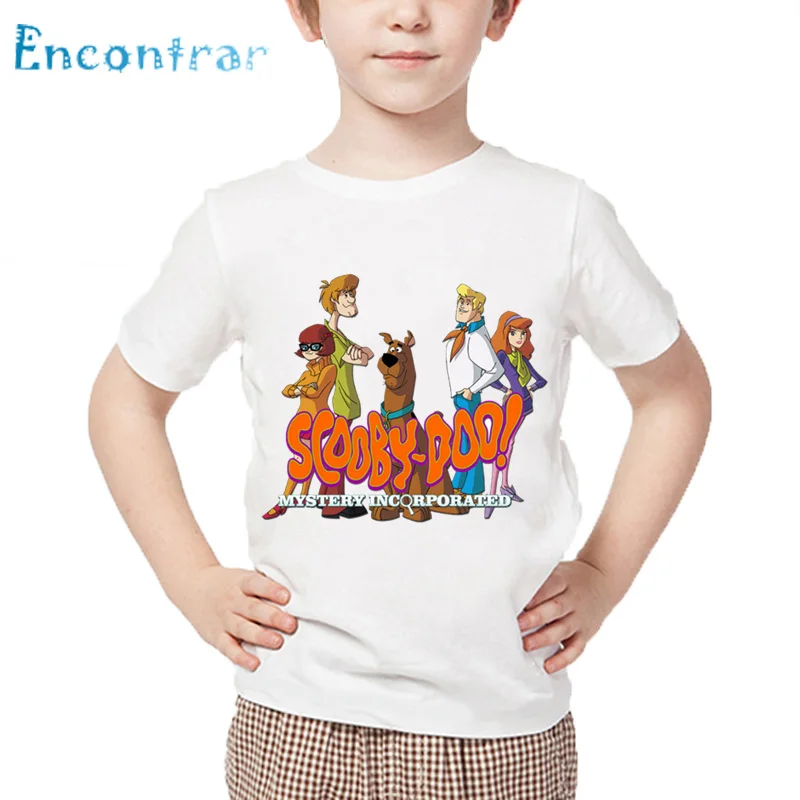 Детская футболка с героями мультфильмов Scooby Doo Mystery Machine детская забавная одежда летние топы с короткими рукавами для маленьких мальчиков и девочек HKP5085