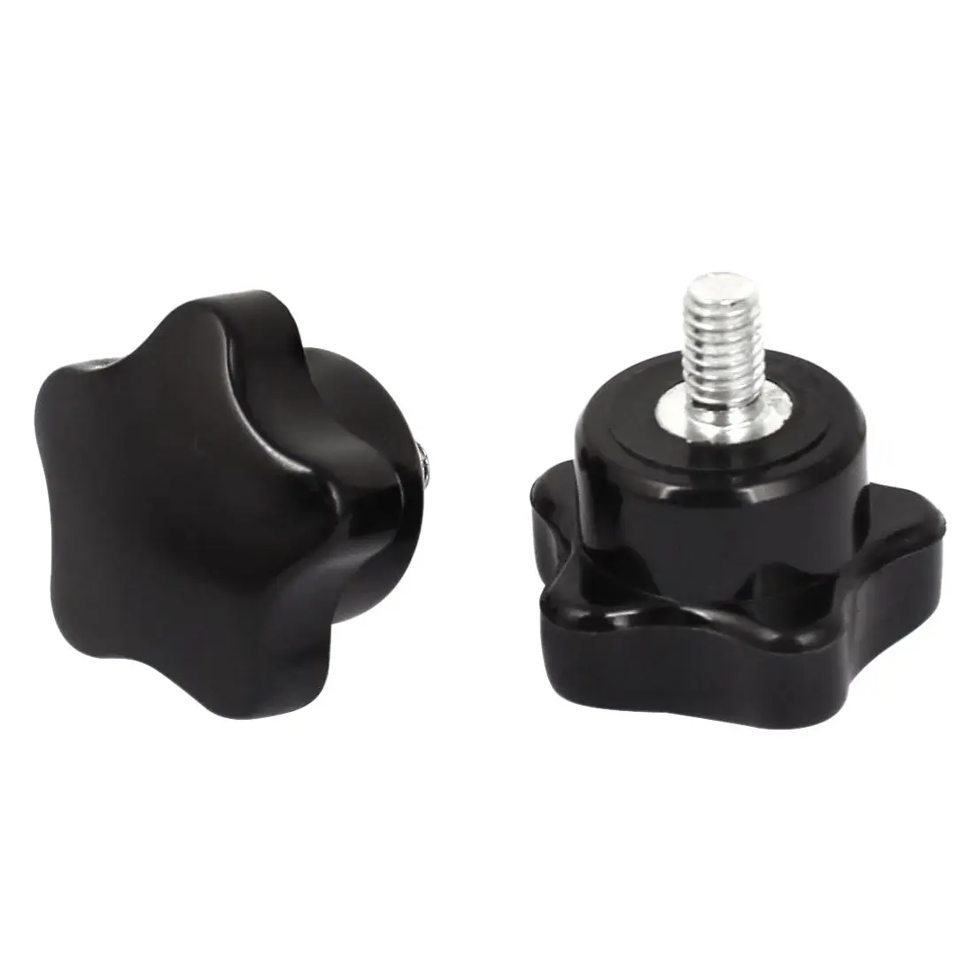 2 PCS M6x10mm Male Thread Plastic Star Head Locking Screw Handle Hand