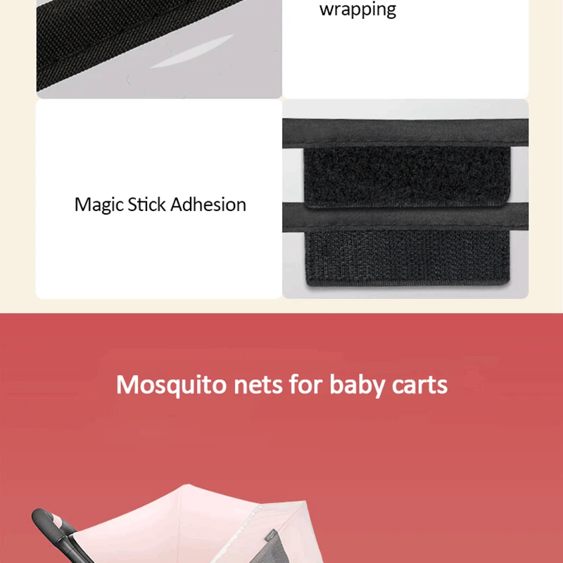 Mitu Folding Baby Trolley Special Armrest Mosquito Net Rain Cover Storge Bag Infants Pushchair Insect Net Crib Netting