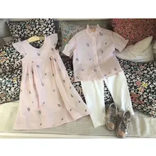 Летнее Длинное платье для маленьких девочек, розовое платье с цветочной вышивкой, милые платья для маленьких девочек