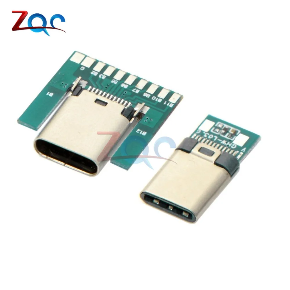 USB 3,1 Тип C разъем 24 контакта гнездо адаптер розеток для припоя провода и кабеля 24 P PCB плата модуль поддержки USB 3,1 Тип C разъем 24 контакта гнездо адаптер розеток для припоя провода и кабеля 24 P PCB плата модуль поддержки