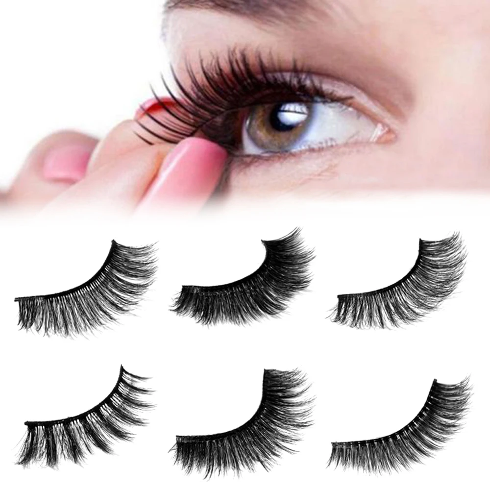 

1 pair Thick 3d Mink Lashes Natural False Eyelashes Soft Mink Eyelashes Beauty Extension Fake Lashes Black Long Makeup Eyelash