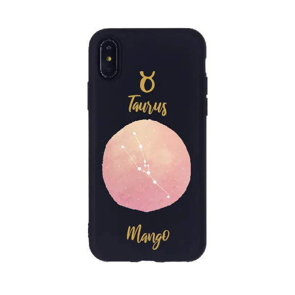 

Custom Personalised Zodiac Star Sign Horoscope Name Monogram Mobile Phone Black Case For iPhone XS Max XR X 7Plus 8Plus